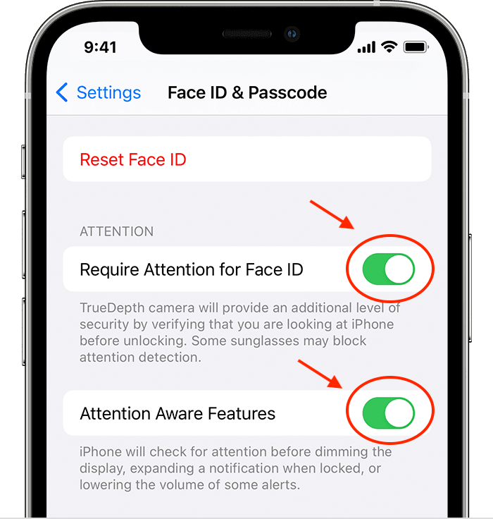 Does Face ID work if someone's eyes are closed?