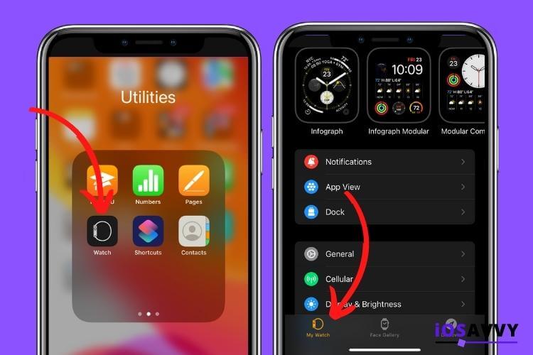 opening apple watch app on iphone