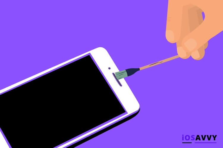 How to Clean iPhone Microphone using paint brush 
